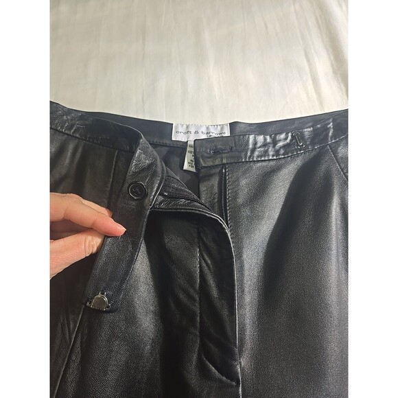 Croft and Barrow Lambskin Leather Pants Women's Size 8 Straight Lined High Waist - Picture 5 of 12